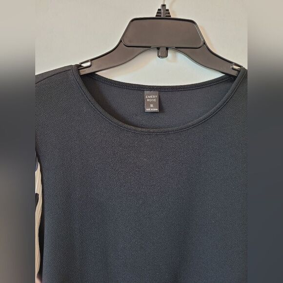 Emery Rose Sheath Dress Black Puff Sleeves Contemporary Office Old Money XL - Picture 8 of 9